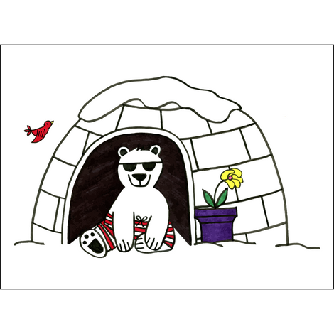 Oscar Bear And Red Bird Cards